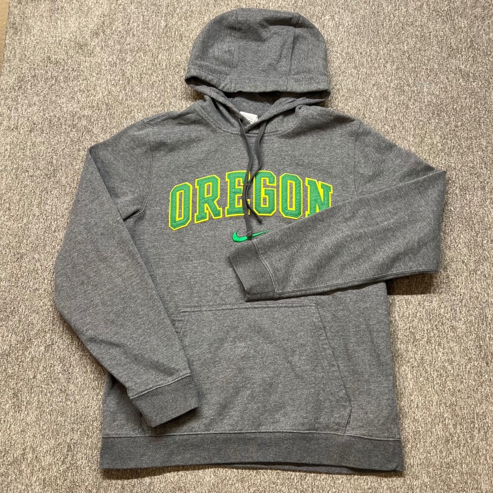 Nike Oregon Ducks Tackle Twill‎ Fleece Hoodie Mens Small Grey M31238D Sweatshirt
